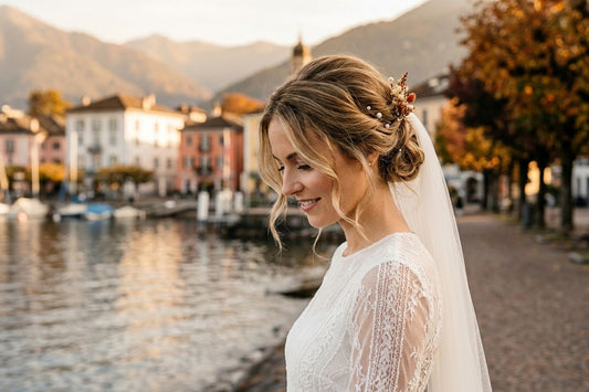 Sposa d'autunno ad Ascona: acconciatura e look perfetto